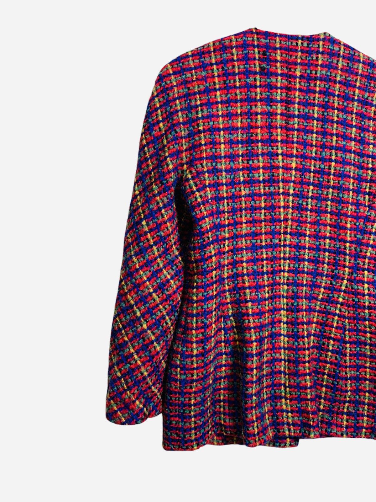 Celine × Vintage 🔥VTG 80S CELINE TWEED JACKETS GOLD BUTTON 4 POCKETS Size M / US 6-8 / IT 42-44 - 6 Thumbnail