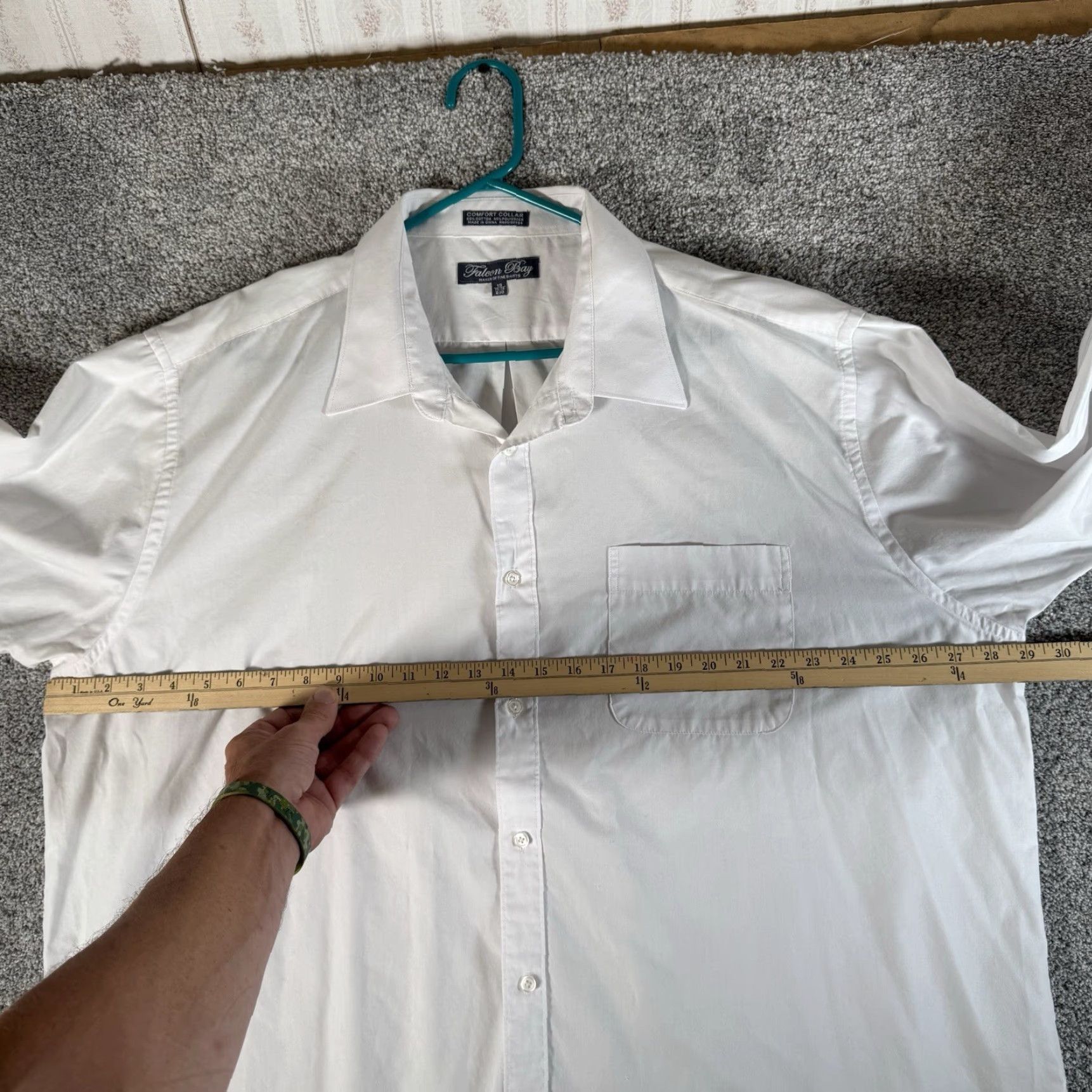 Vintage Falcon Bay Button Up Shirt Size 19 35/36 Big Classic Business Casual Minimalist Shirt Mens Big & Tall White Cotton-Blend Poplin Long Sleeve Size US XXL / EU 58 / 5 - 3 Thumbnail