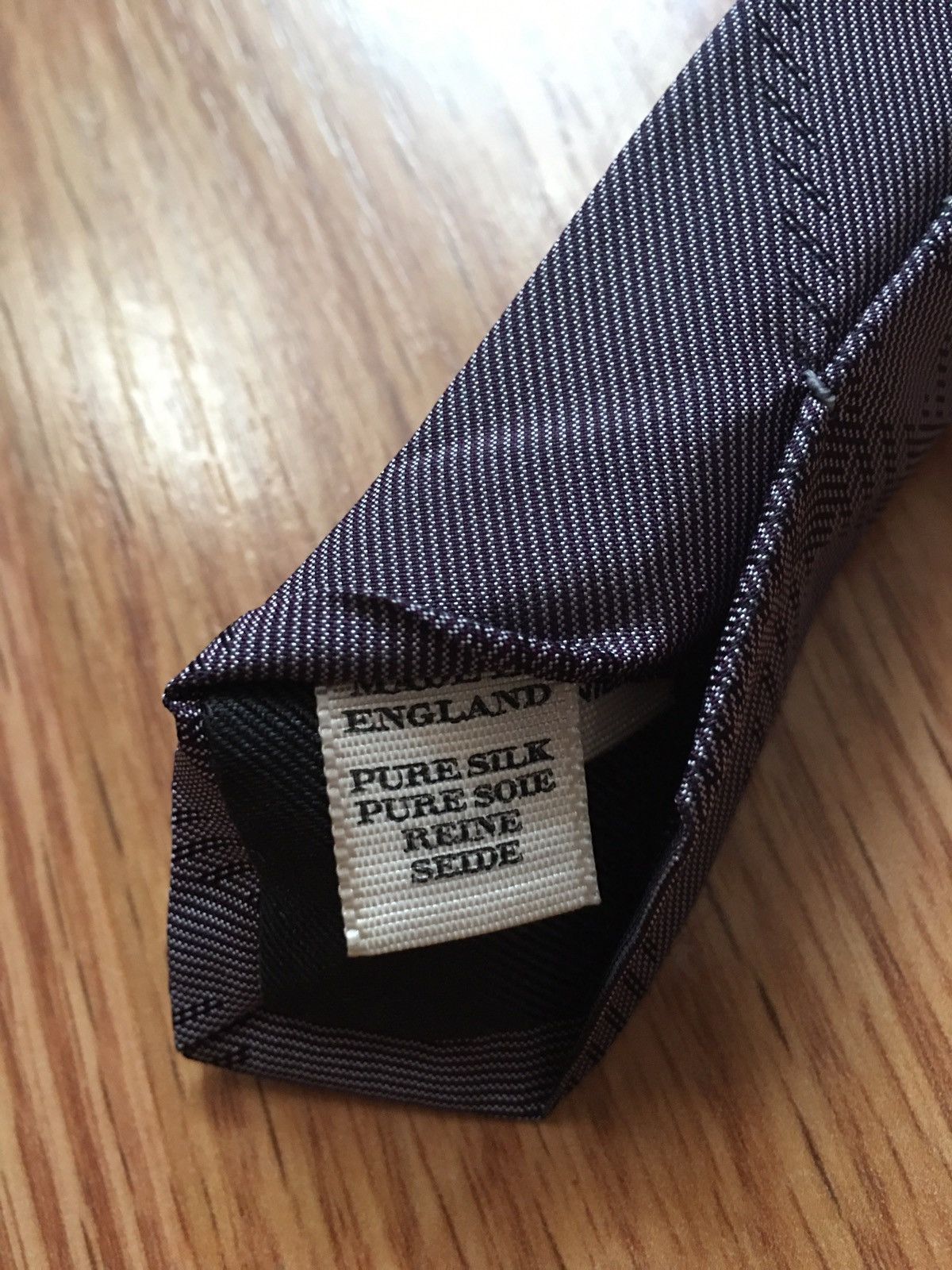 Burberry Burberry Metalic Gray Check Plaid Silk Mens Tie Size ONE SIZE - 6 Thumbnail