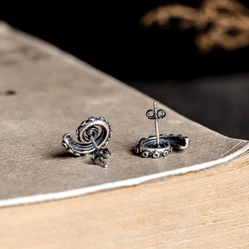 Jewelry Octopus Tentacles Stud Earrings 925 Sterling Silver Ear Gift Size ONE SIZE - 2 Thumbnail