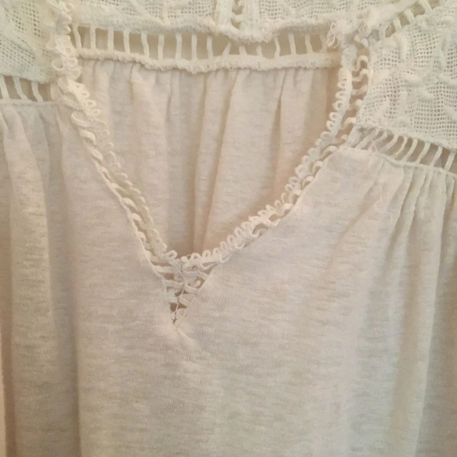 Lucky Brand Lucky Brand white 3/4 length sleeve Boho top, size Medium Size M / US 6-8 / IT 42-44 - 5 Thumbnail