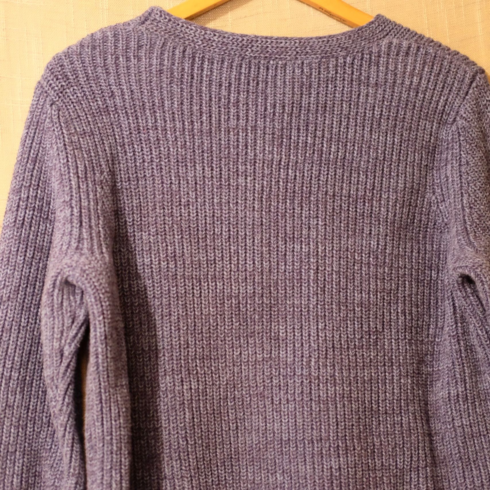 Coldwater Creek EUC Coldwater Creek Sweater V-Neck Heather Blue 100% Cotton Women's L Size L / US 10 / IT 46 - 6 Thumbnail