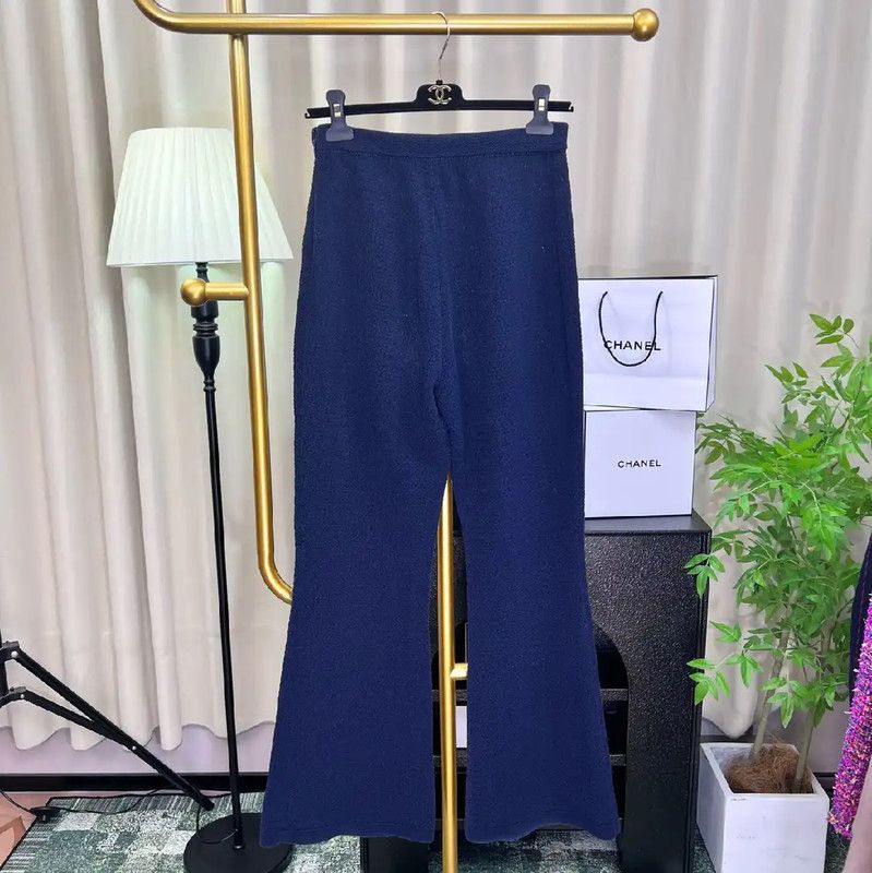 Chanel Chanel Blue Cotton Casual Pants for Women 0089 Size 23" - 1 Thumbnail