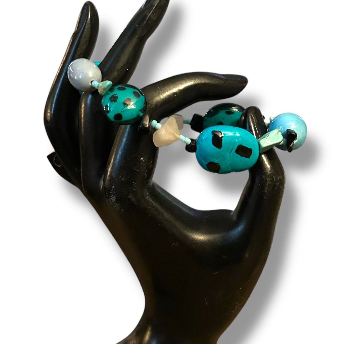 Other Chunky turquoise colored rock stretch bracelet Size ONE SIZE - 3 Thumbnail