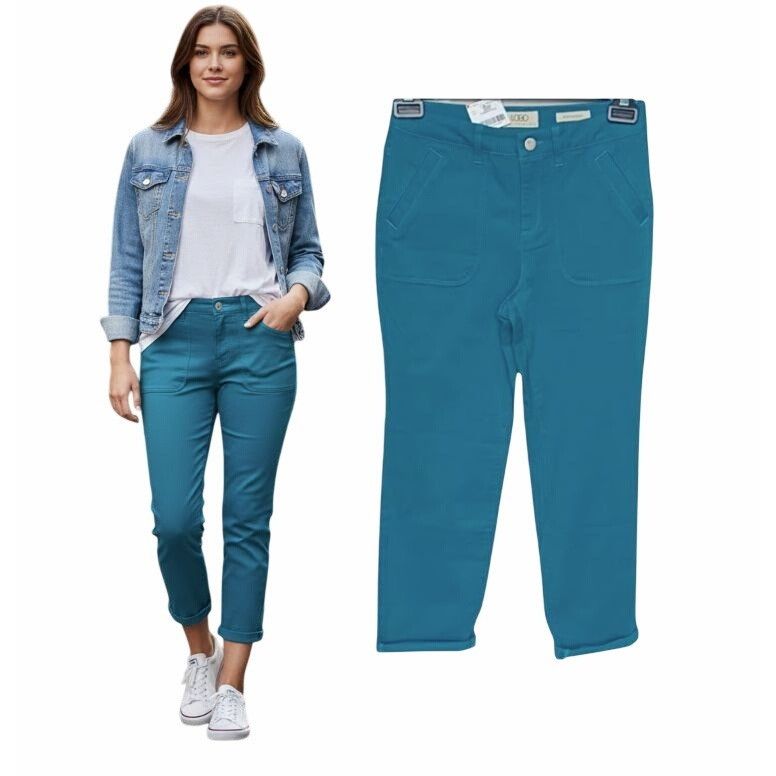 Gloria Vanderbilt Women Pant Sz 4 Logo By Lori Goldstein Stretch Twill Boyfrie Size 27" / US 4 / IT 40 - 1 Thumbnail