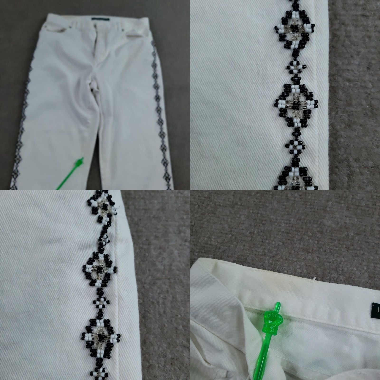 Ralph Lauren Ralph Lauren Jeans Co. Jeans Women 10 White High Rise Beaded Bootcut Shirt? Size 32" / US 10 / IT 46 - 9 Thumbnail