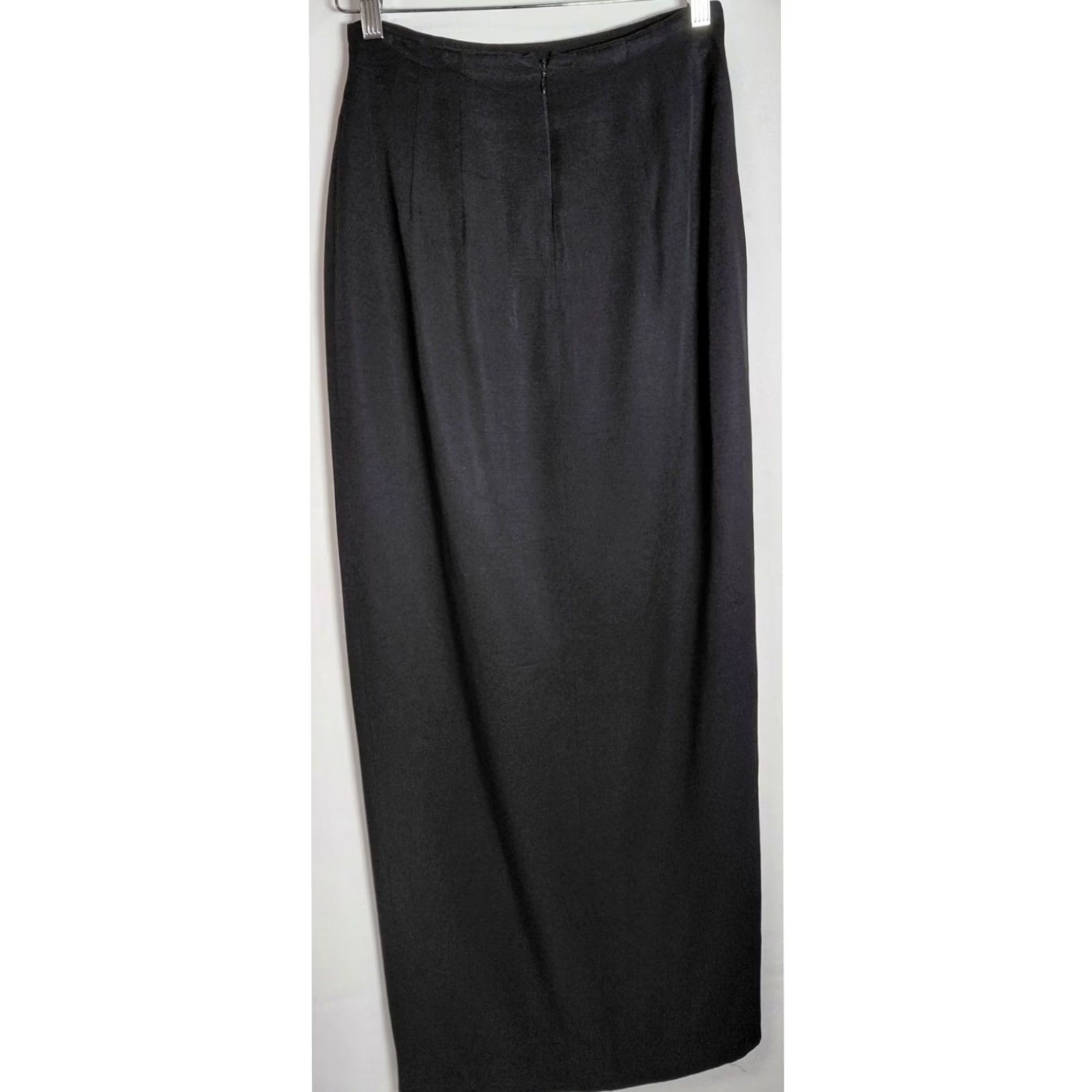 Vintage LILLIE RUBIN Black Maxi Skirt Solid Women Size 6 Size 28" / US 6 / IT 42 - 2 Thumbnail