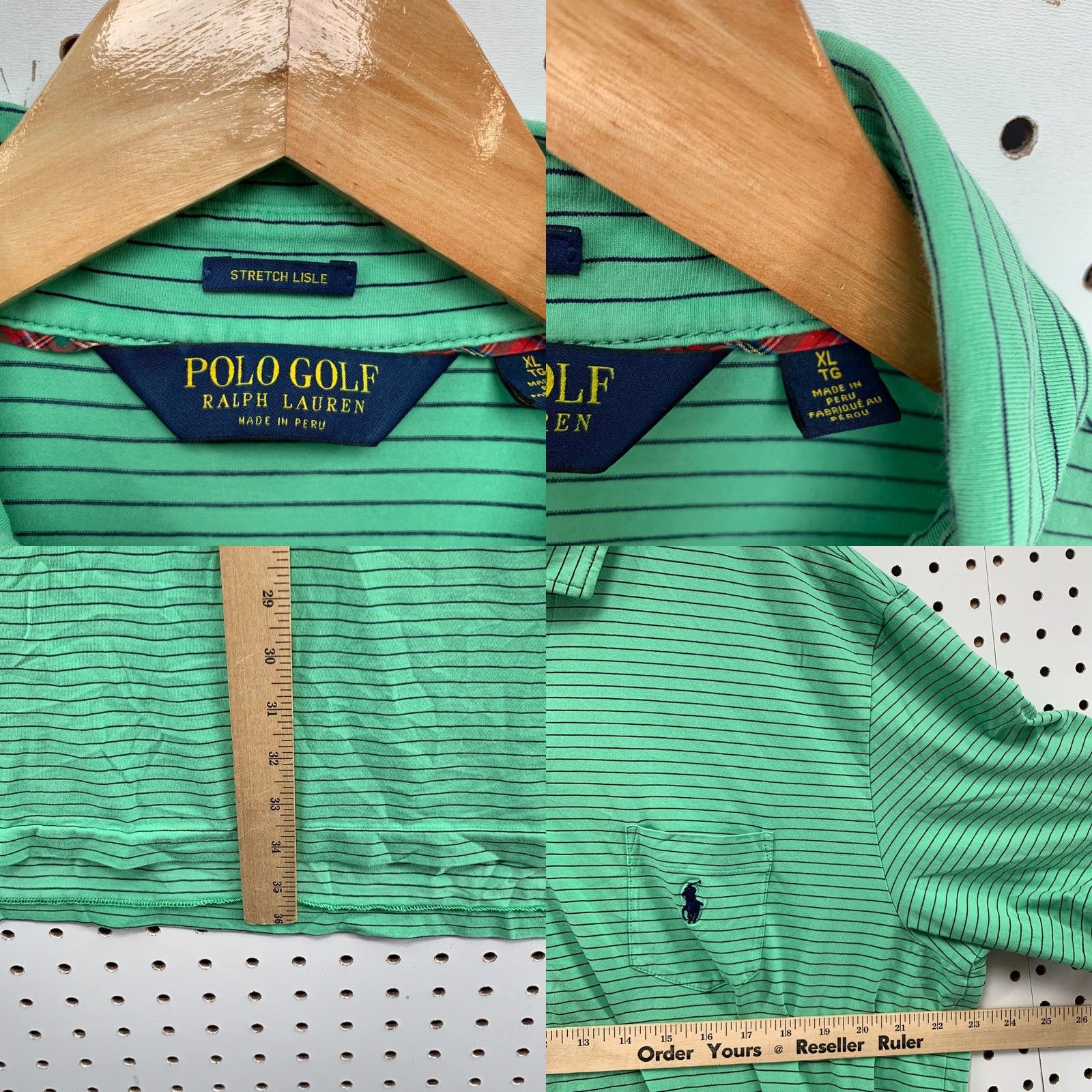 Ralph Lauren Polo Golf Ralph Lauren Shirt Men XL Stretch Lisle Green Stripe Pocket Pony Size US XL / EU 56 / 4 - 9 Thumbnail