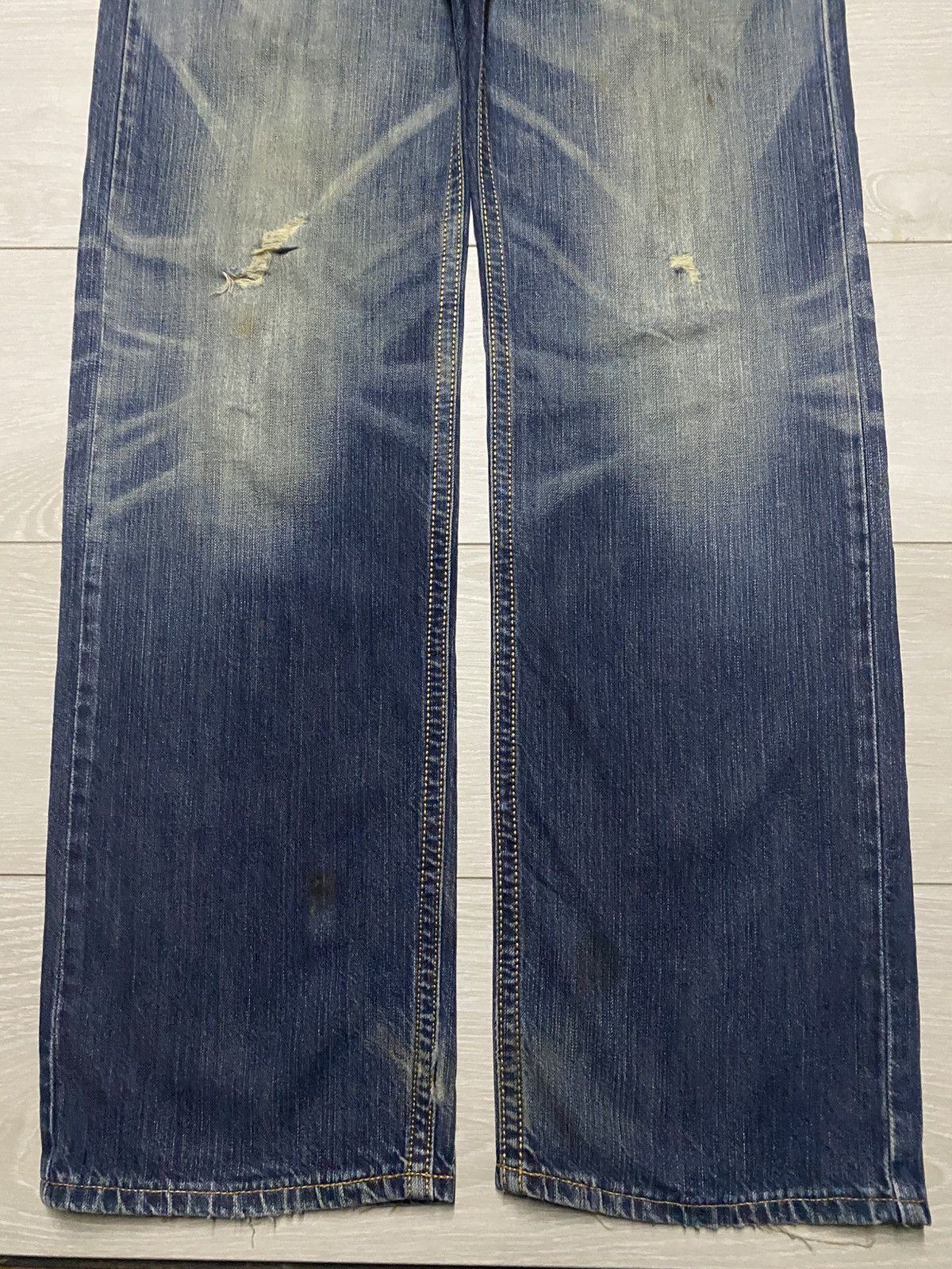 Junya Watanabe Vintage Edwin XV Mud Wash Diatressed Baggy Jeans Size US 32 / EU 48 - 5 Thumbnail