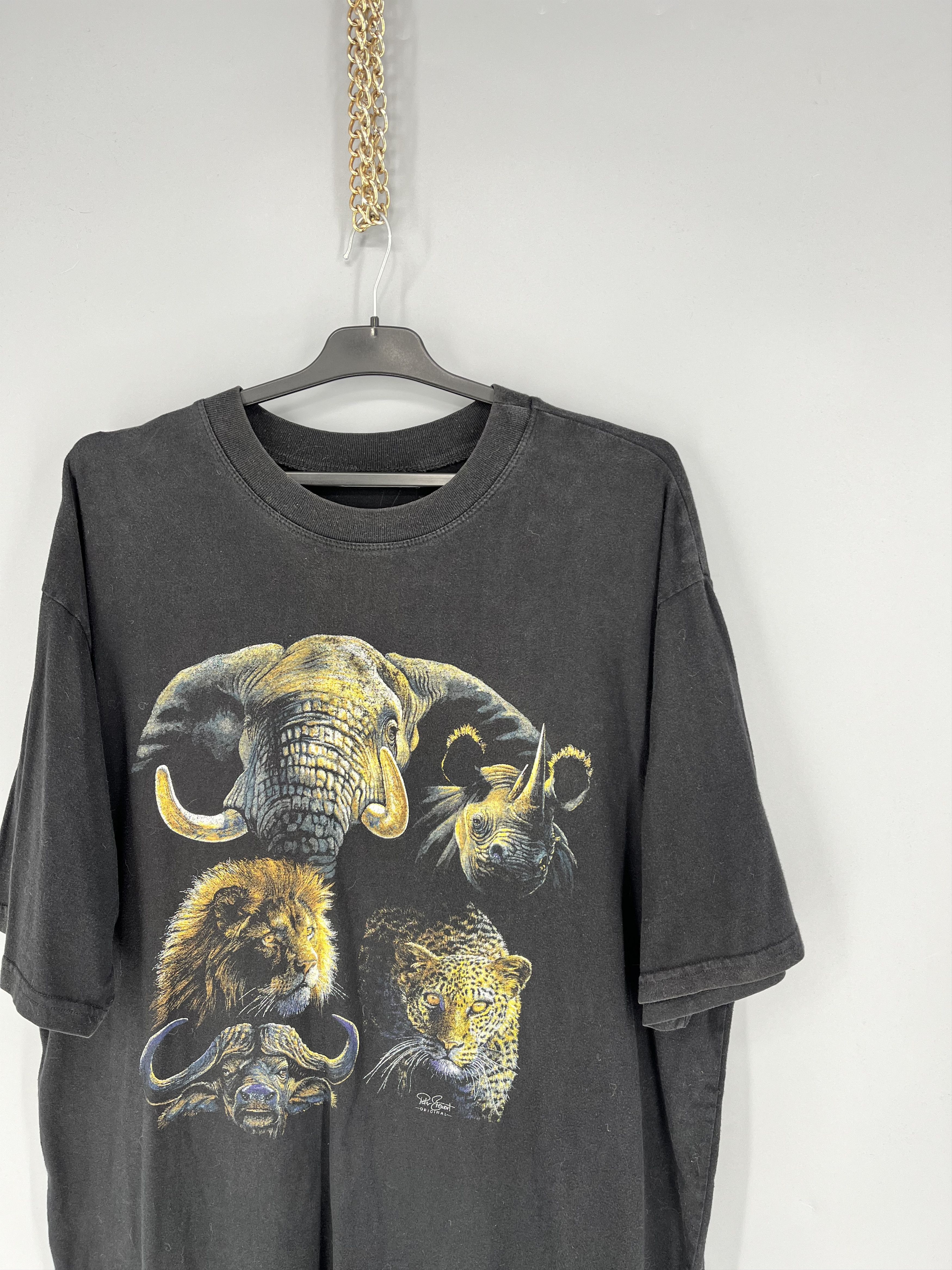 Vintage 90's African Wildlife Animals Everything Ethnic Peter Stewar Size US XL / EU 56 / 4 - 5 Thumbnail