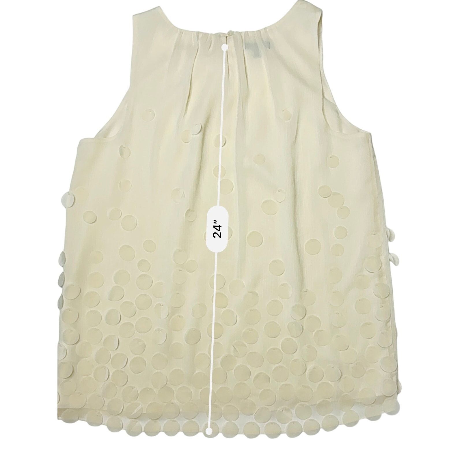 Other Talbots Cream Sleeveless Circle Flutter Blouse 8 Glam Size M / US 6-8 / IT 42-44 - 7 Thumbnail
