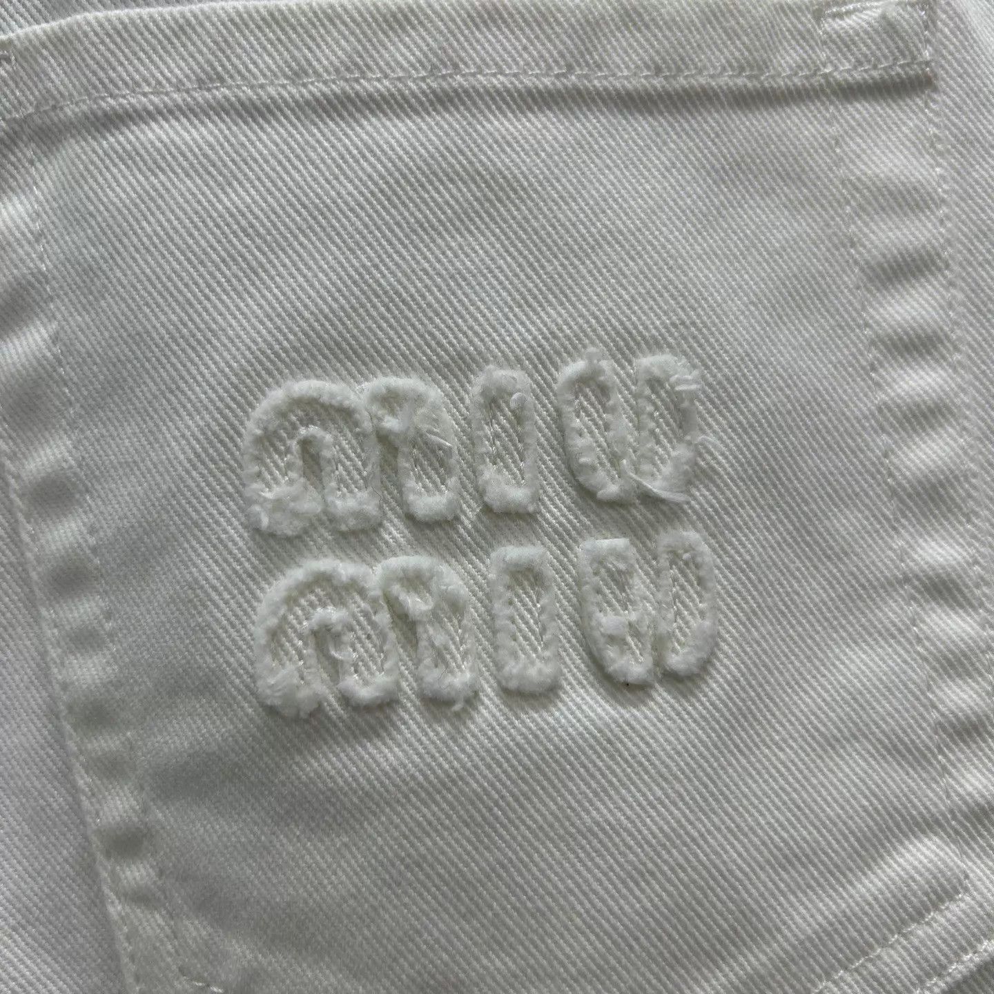 Miu Miu MIU MIU White Denim Wide Leg Pants 26 NWT Size 26" / US 2 / IT 38 - 3 Thumbnail