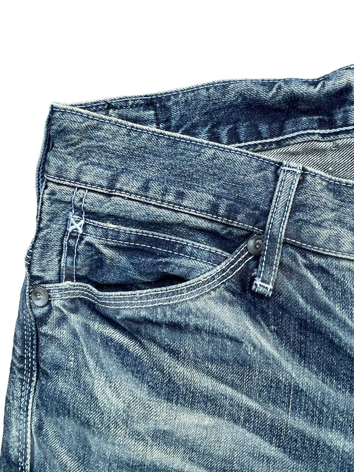Japanese Brand × Vintage Vintage Blue Way Flare Faded Denim Size US 33 - 4 Thumbnail
