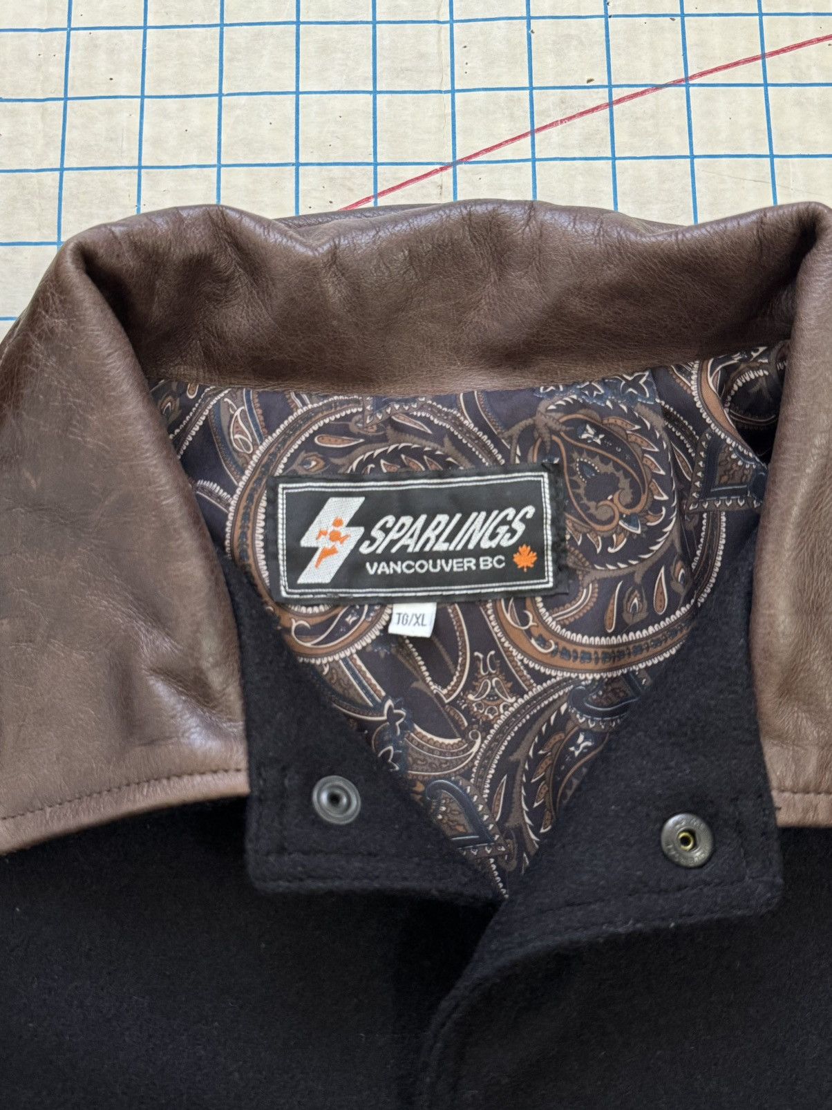 Vintage Vintage Sparlings Leather and Wool Bomber Jacket Mens XL Size US XL / EU 56 / 4 - 5 Thumbnail