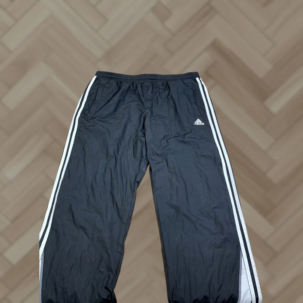 Adidas Adidas Track Pants Men L Black Drawstring Casual Lined Activewear Size US 33 - 1 Thumbnail