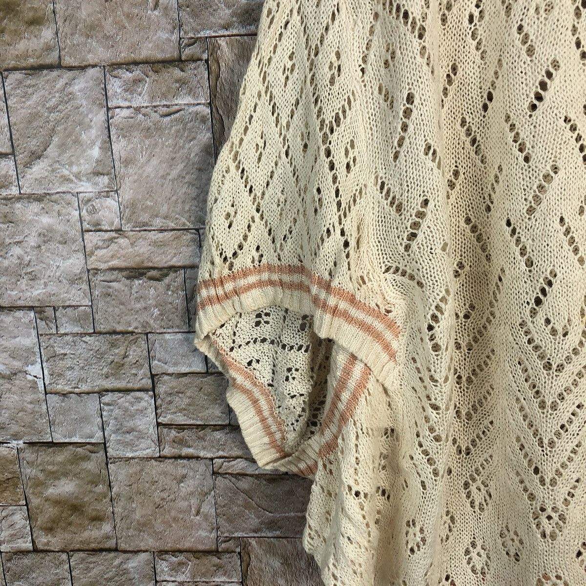 Homespun Knitwear × Japanese Brand × Vintage Japan vintage crochet meshnet Brown Knitwear #A756 Size M / US 6-8 / IT 42-44 - 7 Thumbnail