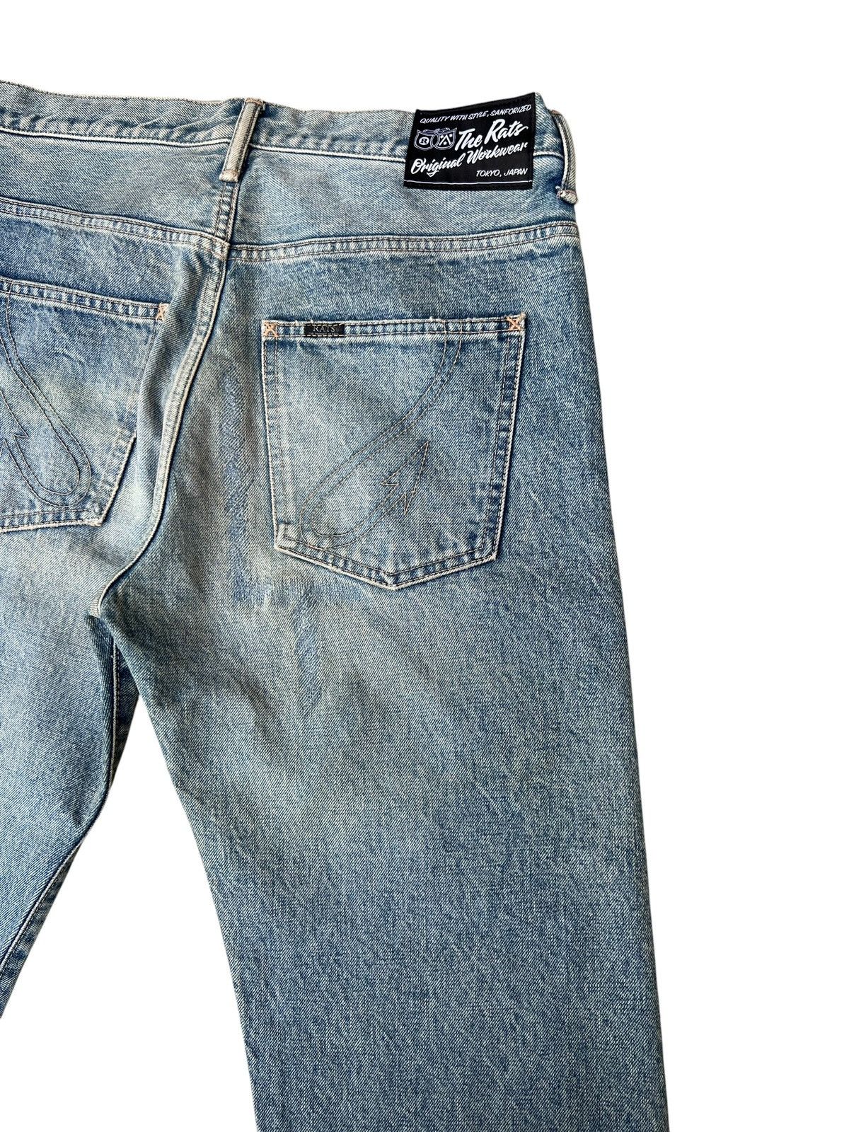 RATS JAPAN Vintage Rats Japan Distress Thick Denim Selvedge Jeans Size US 31 - 17 Thumbnail