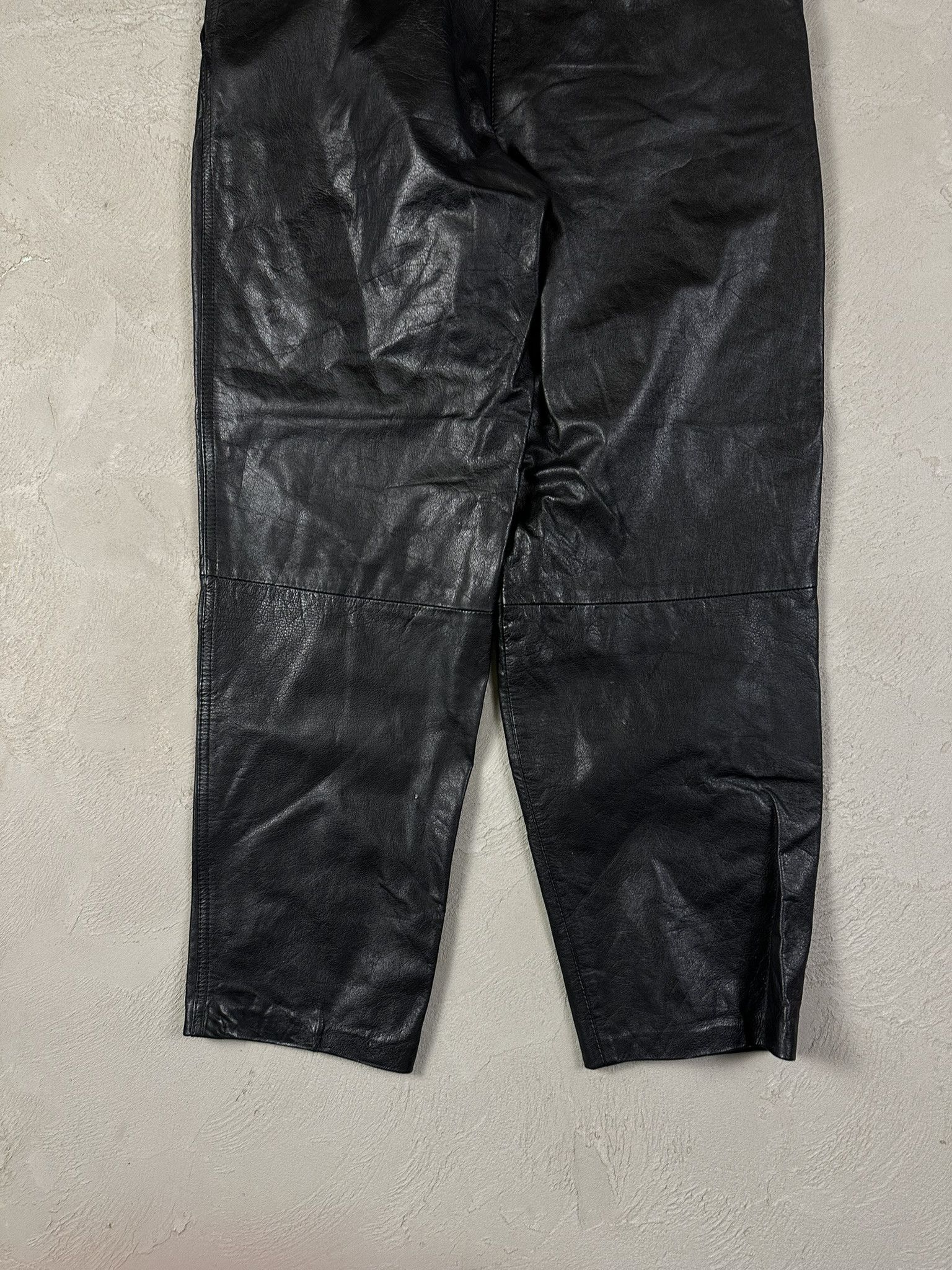 Genuine Leather 90s Vintage Leather Oversized Pants Size US 32 / EU 48 - 8 Thumbnail