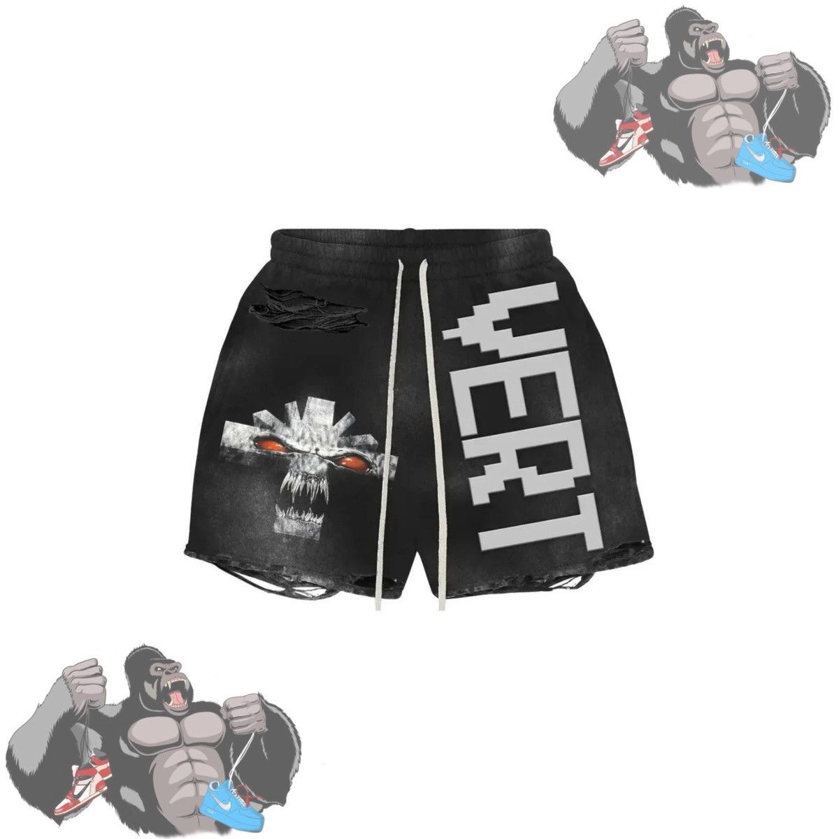 Vertabrae Vertabrae Vonster Shorts Black/Grey Size US 30 / EU 46 - 1 Thumbnail