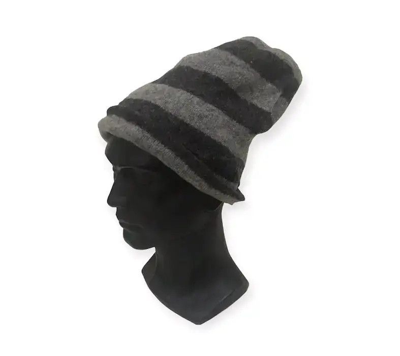Japanese Brand Robert Mackie Stripe Wool Design Beanie Hat Size ONE SIZE - 1 Thumbnail