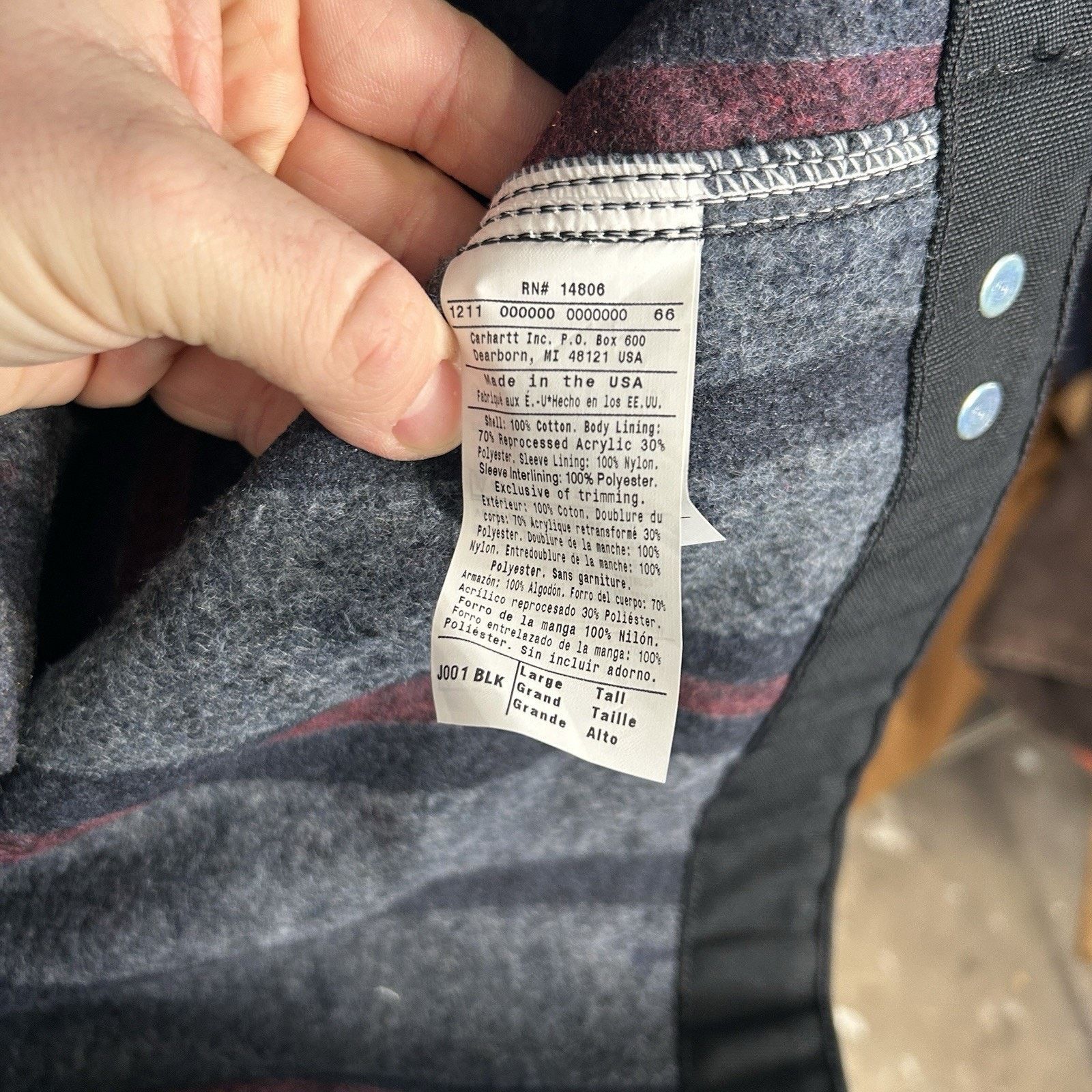 Carhartt Y2K Carhartt Blanket-Lined Detroit Jacket “Black” Leupold Size US L / EU 52-54 / 3 - 14 Thumbnail