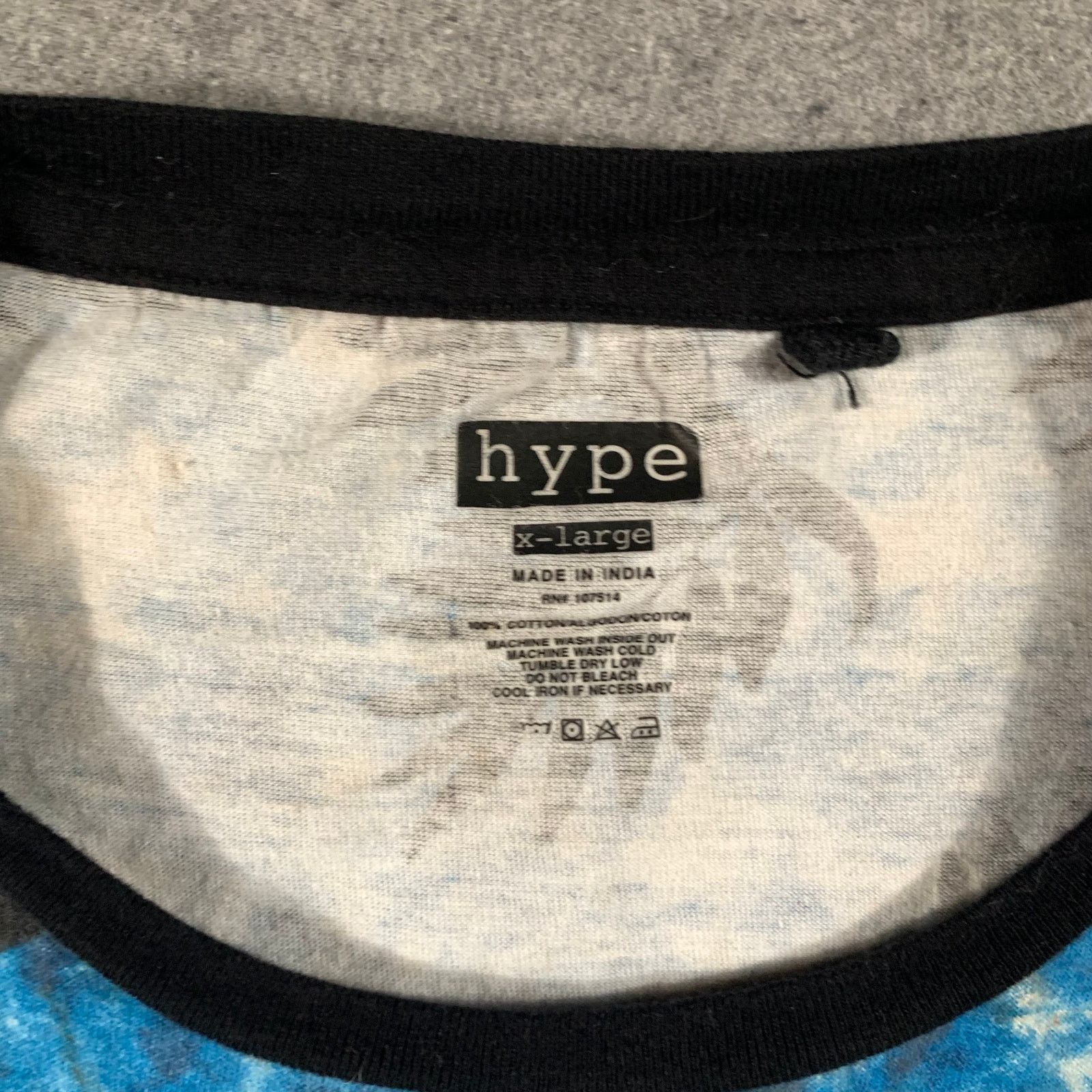 Other Hype Shirt Adult Extra Large Blue Casual Short Sleeve Size XL / US 12-14 / IT 48-50 - 3 Thumbnail