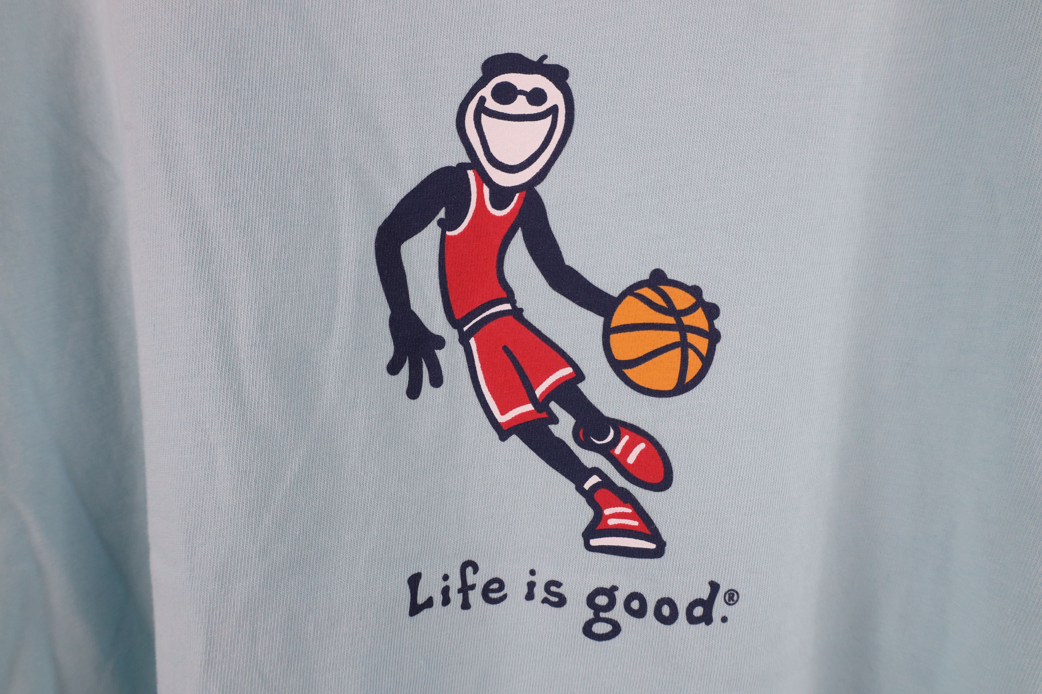 Life is Good × Vintage Vintage Life Is Good Basketball Short Sleeve T-Shirt Blue Size US L / EU 52-54 / 3 - 4 Thumbnail
