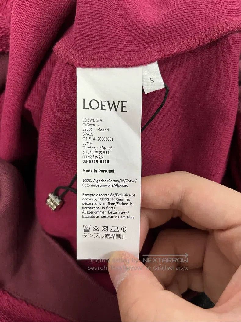 Loewe Loewe Wine red hem embroidered zip-up hoodie Size US S / EU 44-46 / 1 - 4 Thumbnail