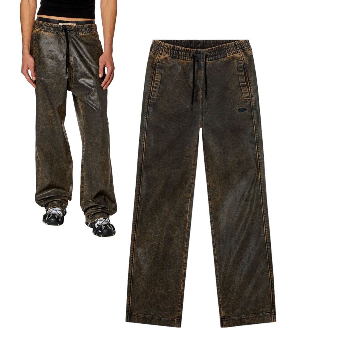 Diesel × Diesel Black Gold Diesel new season waxed baggy sweatpants Size US 32 / EU 48 - 1 Thumbnail