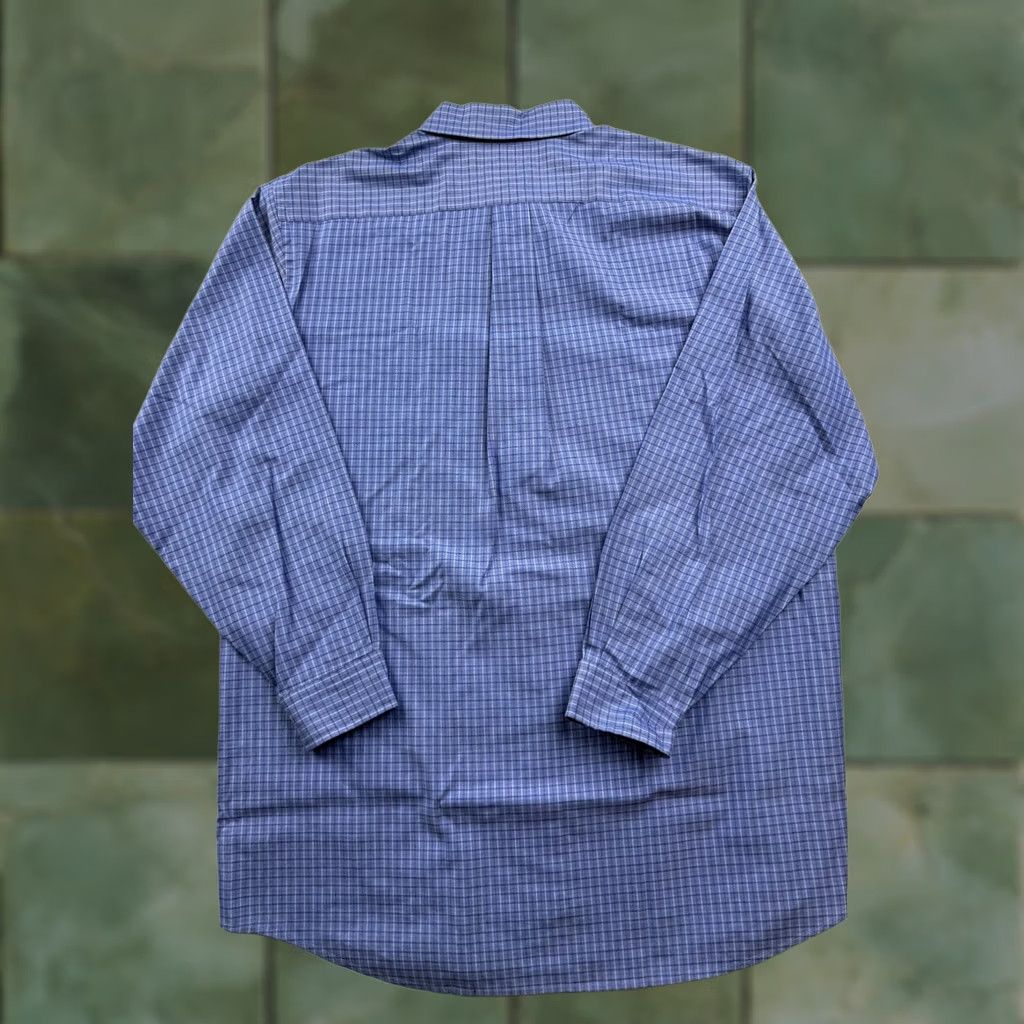 Vintage VINTAGE L.L. Bean Dress Shirt Mens 16.5 32/33 Blue Check Single Needle Hong Kong Size 46R - 1 Thumbnail