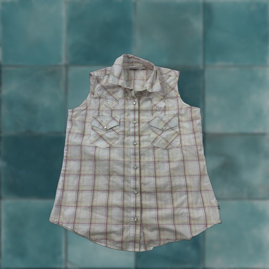 Vintage VINTAGE Rockies Women's Western Shirt Sleeveless M Floral Plaid Cowgirl Casua Size M / US 6-8 / IT 42-44 - 1 Thumbnail