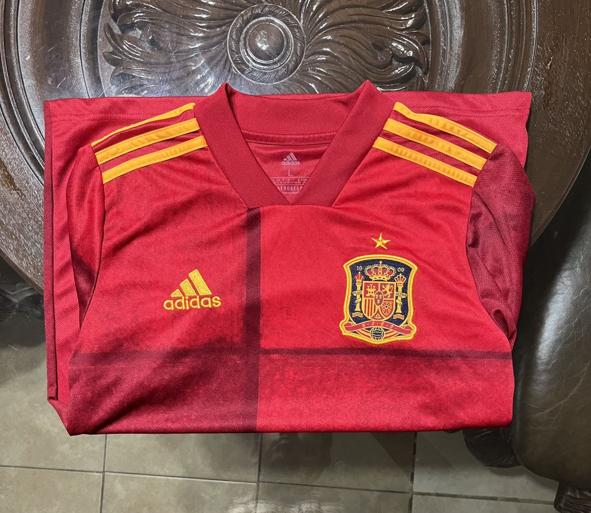 Adidas Adidas 2020/2021 SpainNational Team Anniversary Home Jersey Size US XXS / EU 40 - 6 Thumbnail