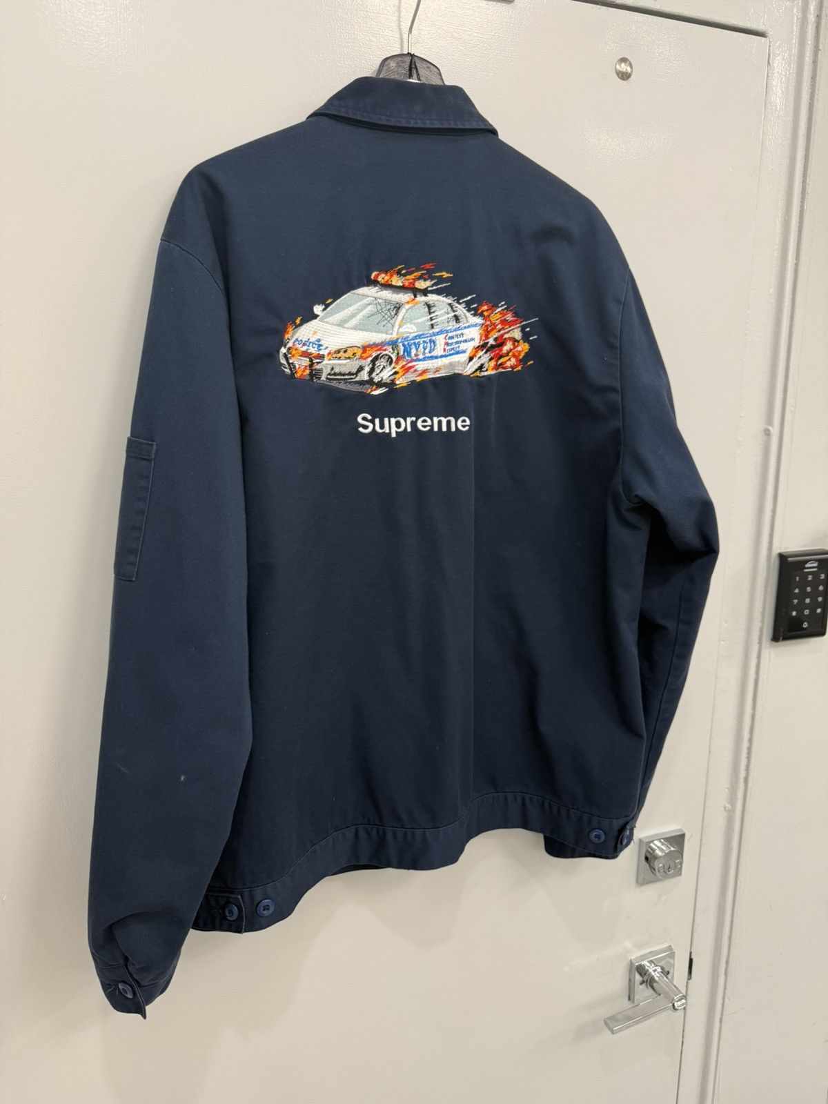 Supreme Supreme Washed Blue NYPD Jacket Size US XL / EU 56 / 4 - 5 Thumbnail