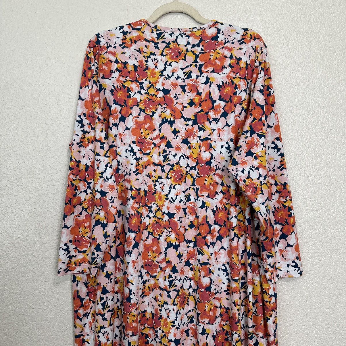 Lands' End Lands’ End 100% Cotton Floral Long Sleeves Midi Dress Size XXL / US 16-18 / IT 52-54 - 6 Thumbnail