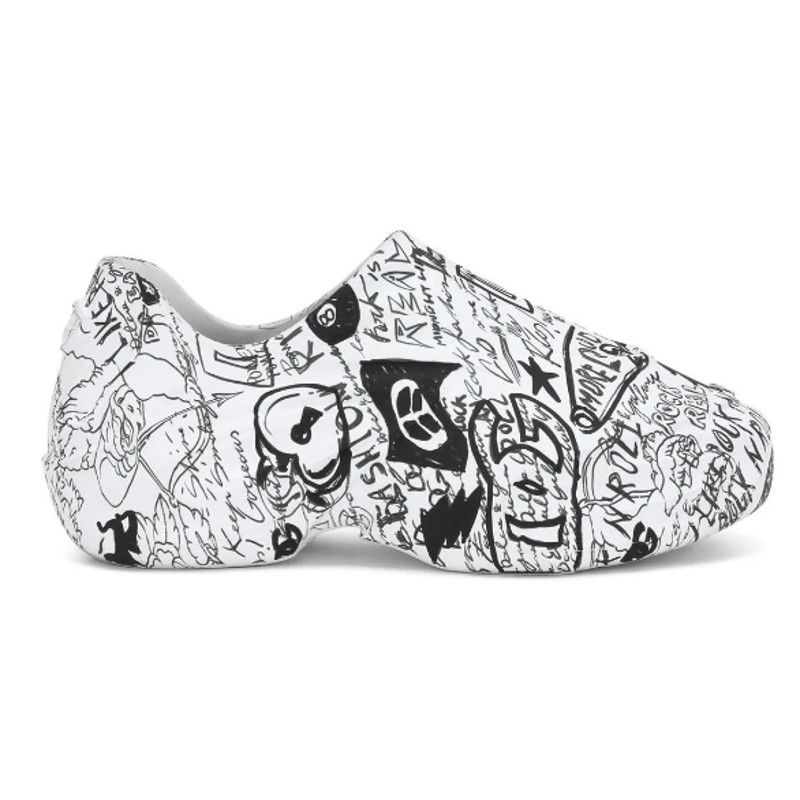 image of Dolce Gabbana Mens Toy Graffiti Print Slip On Sneaker Eu43 in White (Size 10)