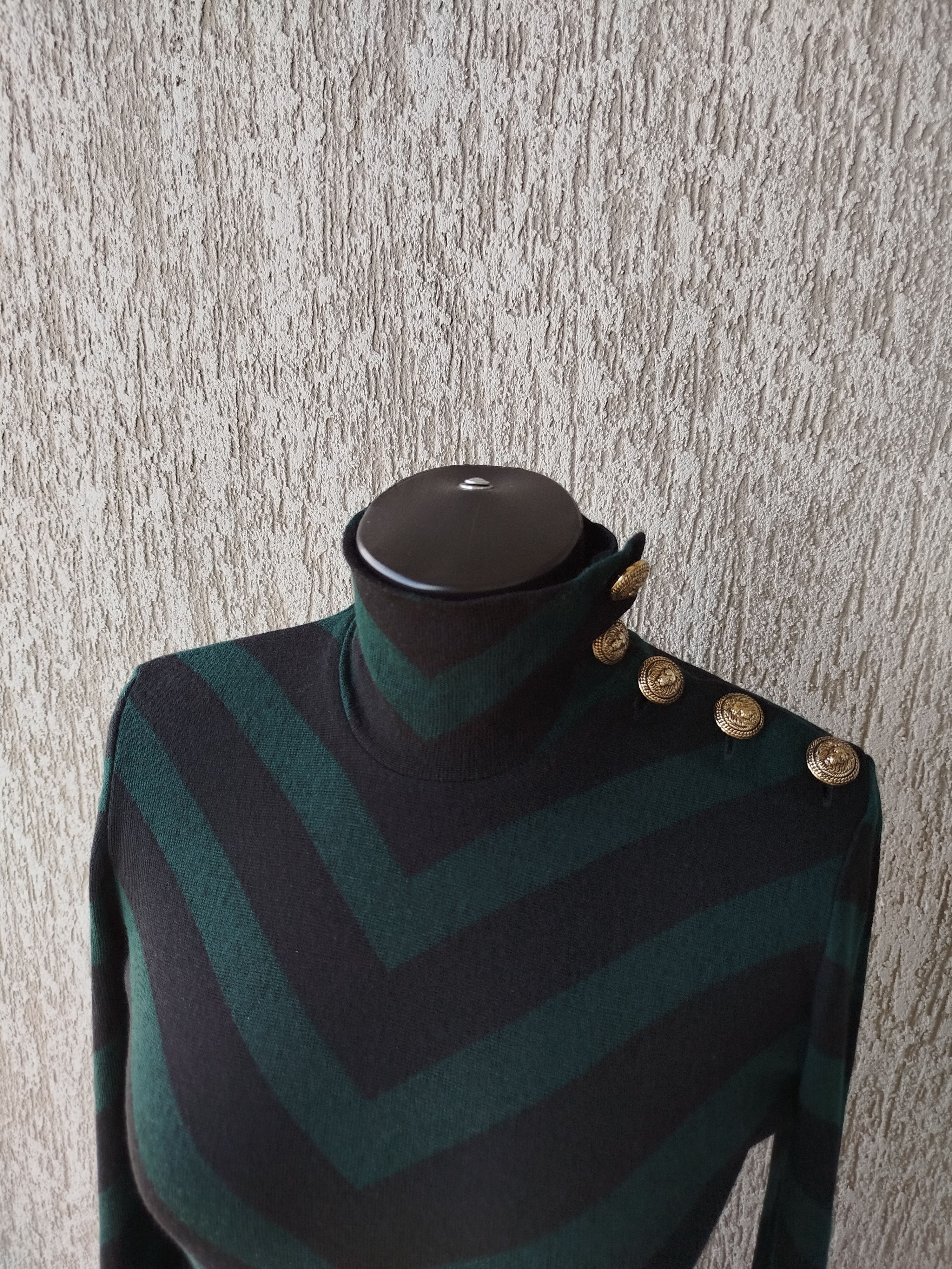 Balmain Dress Long Sleeve Striped Wool France Size 40 Size M / US 6-8 / IT 42-44 - 3 Thumbnail