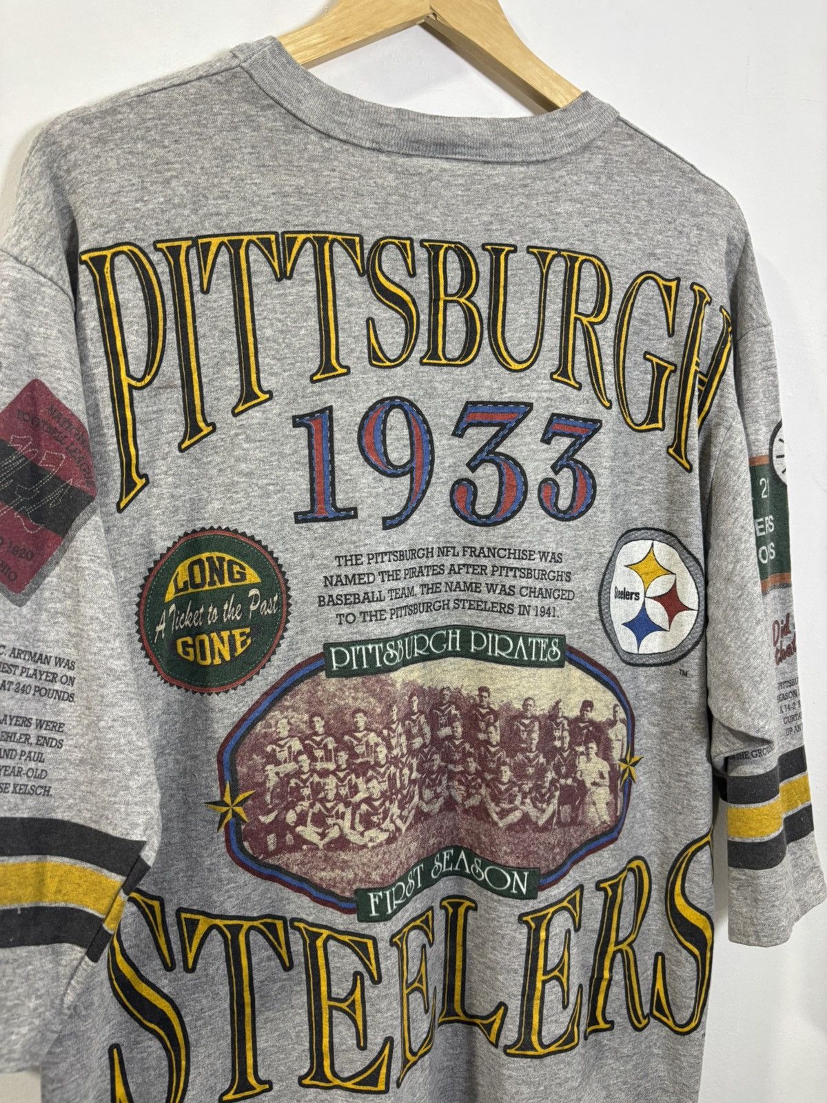 NFL × Vintage Vintage 90’s Pittsburgh Steelers Raglan Shirt Size US L / EU 52-54 / 3 - 4 Thumbnail