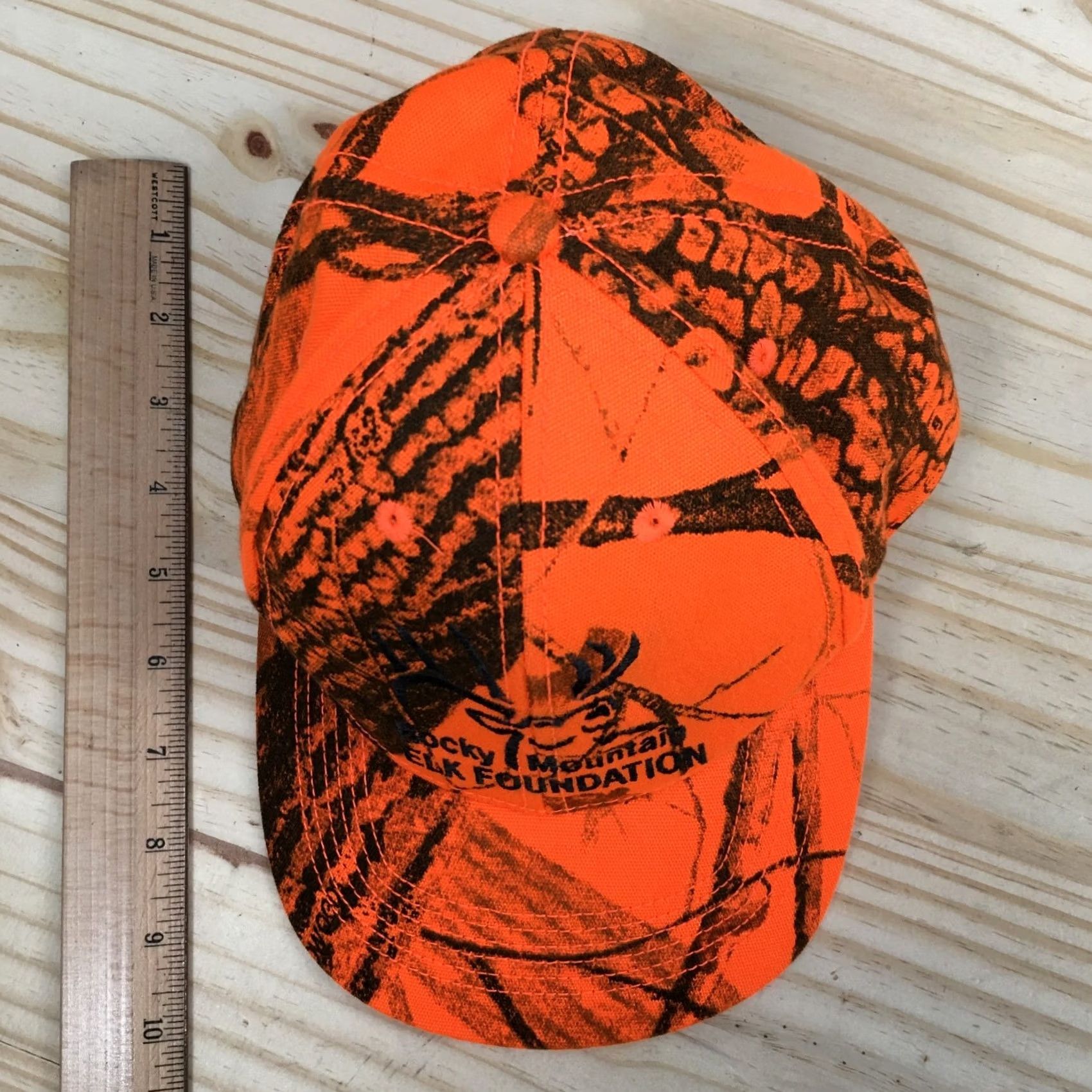 Vintage Rocky Mountain Elk Foundation Unisex Baseball Cap, Orange Adjustable Brim - One Size Size ONE SIZE - 4 Thumbnail