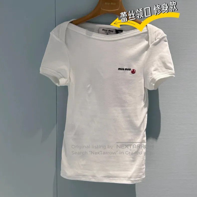 Miu Miu Miu Miu Size M Small sailboat joint short sleeve T-shirt ne Size M / US 6-8 / IT 42-44 - 1 Thumbnail