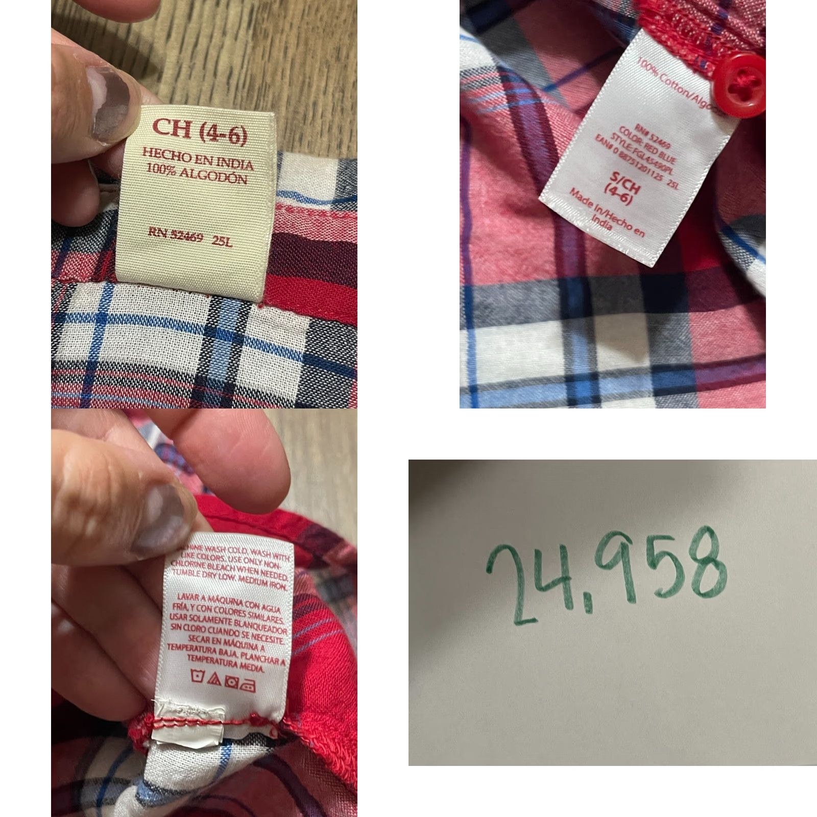 Faded Glory Faded Glory Shirt Women's Small Red Plaid Button Up Long Sleeve Size S / US 4 / IT 40 - 8 Thumbnail