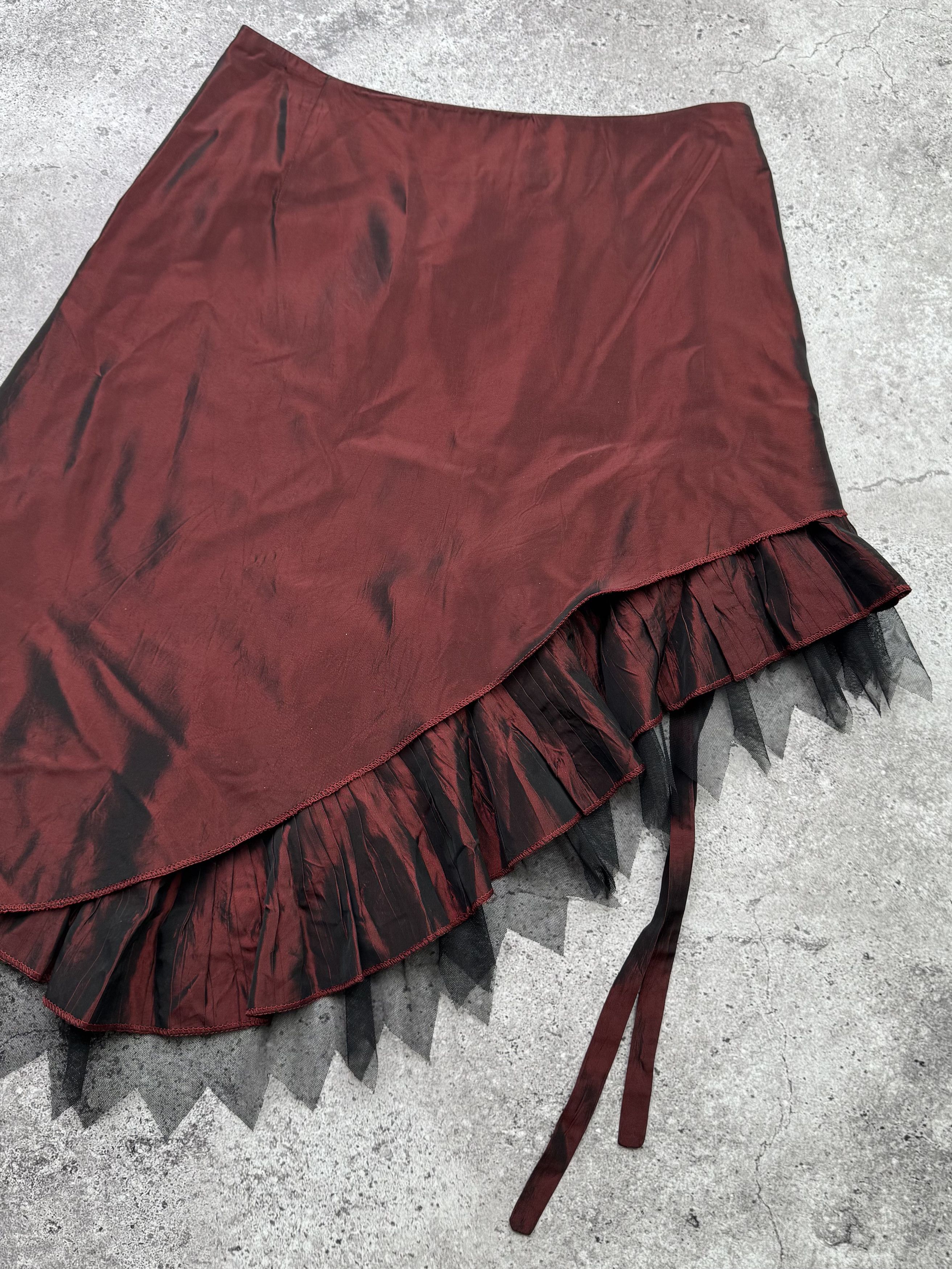 Vintage Vintage Midi Asymmetry Flare Skirt Bondaged C590(V235)(E8) Size 28" / US 6 / IT 42 - 9 Thumbnail