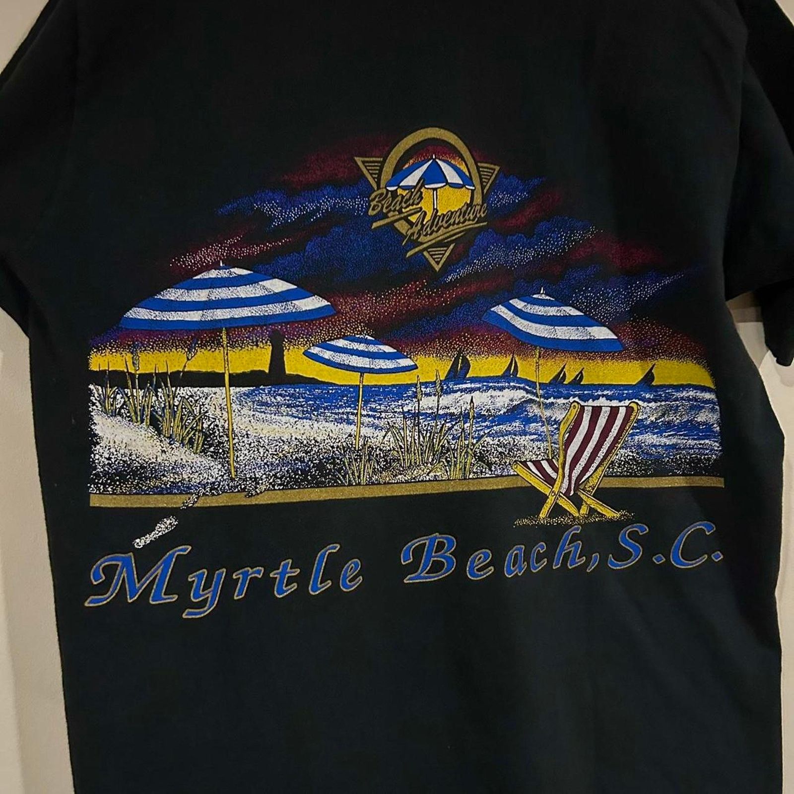 Fruit Of The Loom Vintage Myrtle Beach South Carolina Wraparound Tee Shirt Size US L / EU 52-54 / 3 - 4 Thumbnail