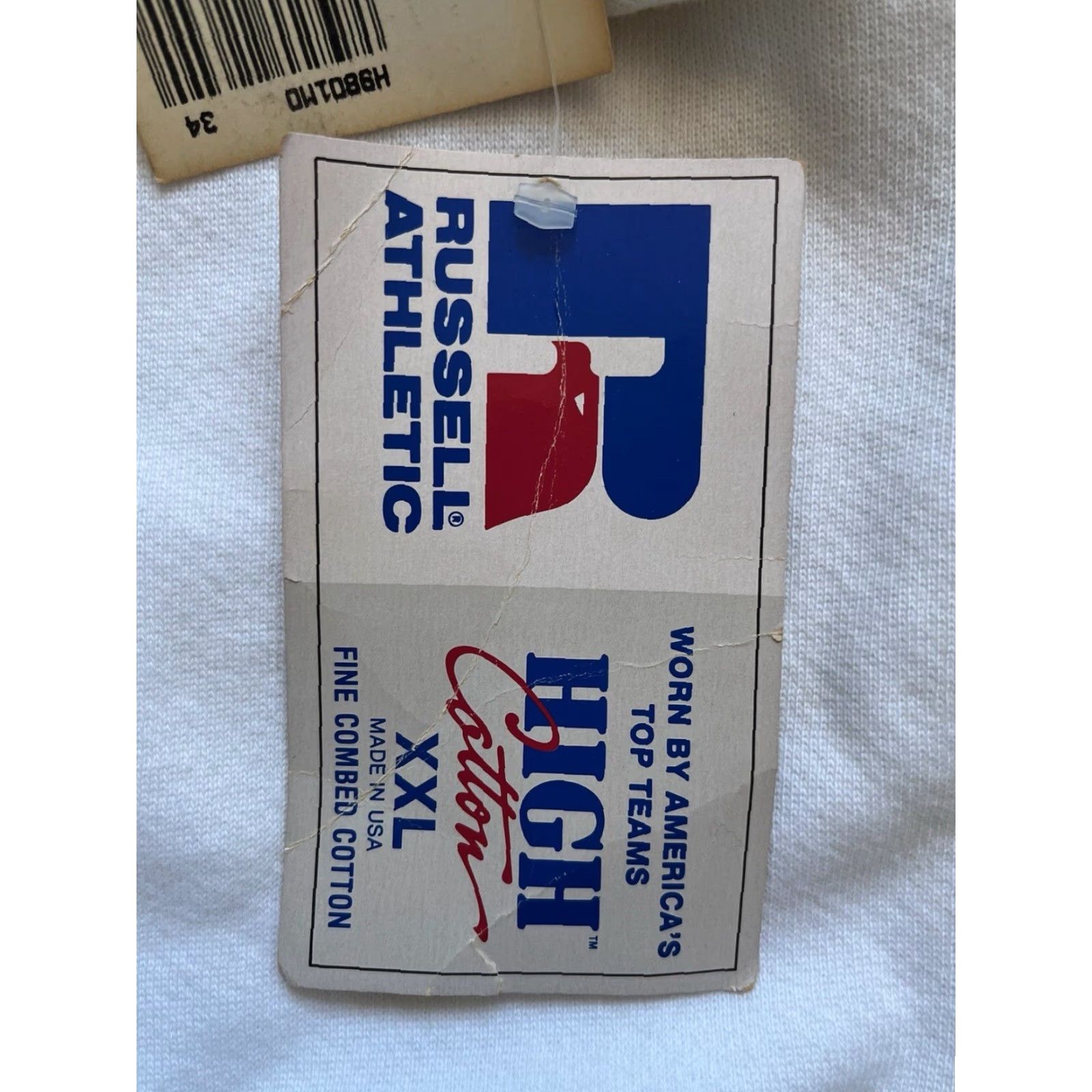Russell Athletic VINTAGE Russell Athletic Sweatshirt Mens 2XL White 90s High Cotton Crewneck NWT Deadstock Size US XXL / EU 58 / 5 - 2 Thumbnail