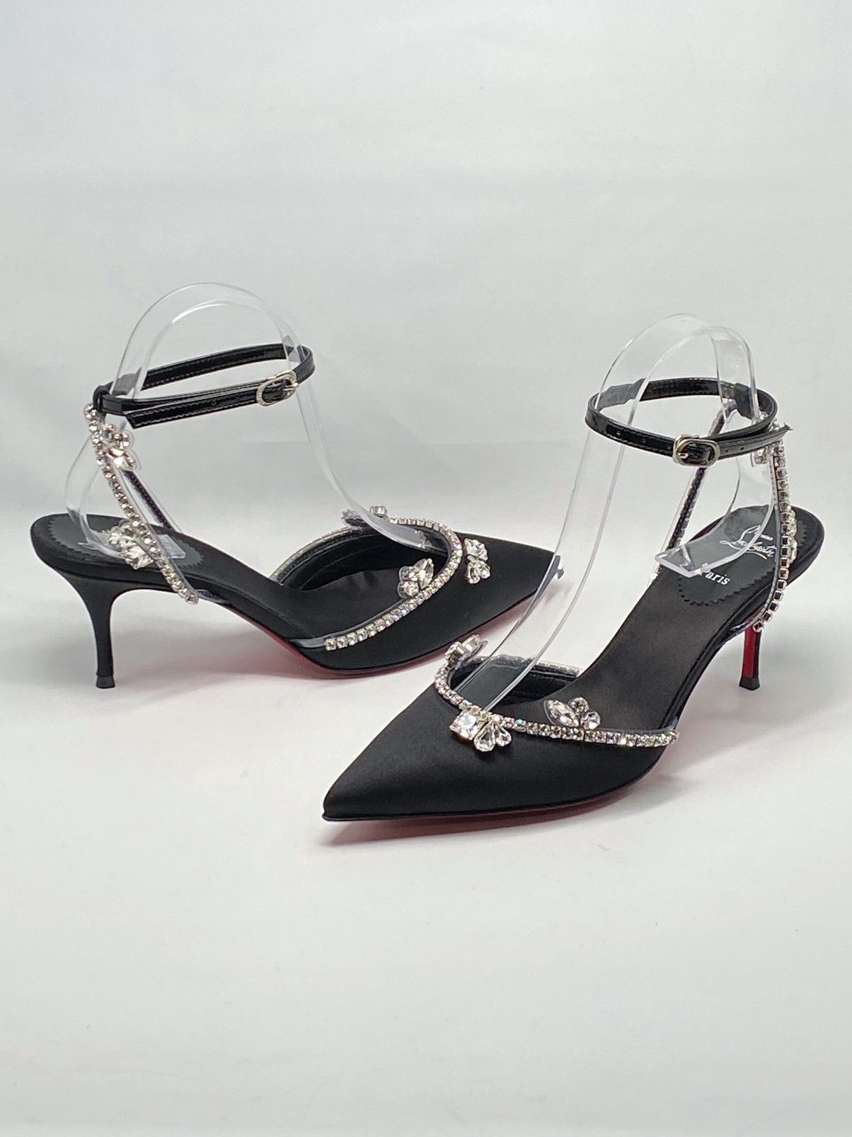 Christian Louboutin Christian Louboutin Crystal-Embellished Satin Pump size 37.5 Size US 7.5 / IT 37.5 - 1 Thumbnail