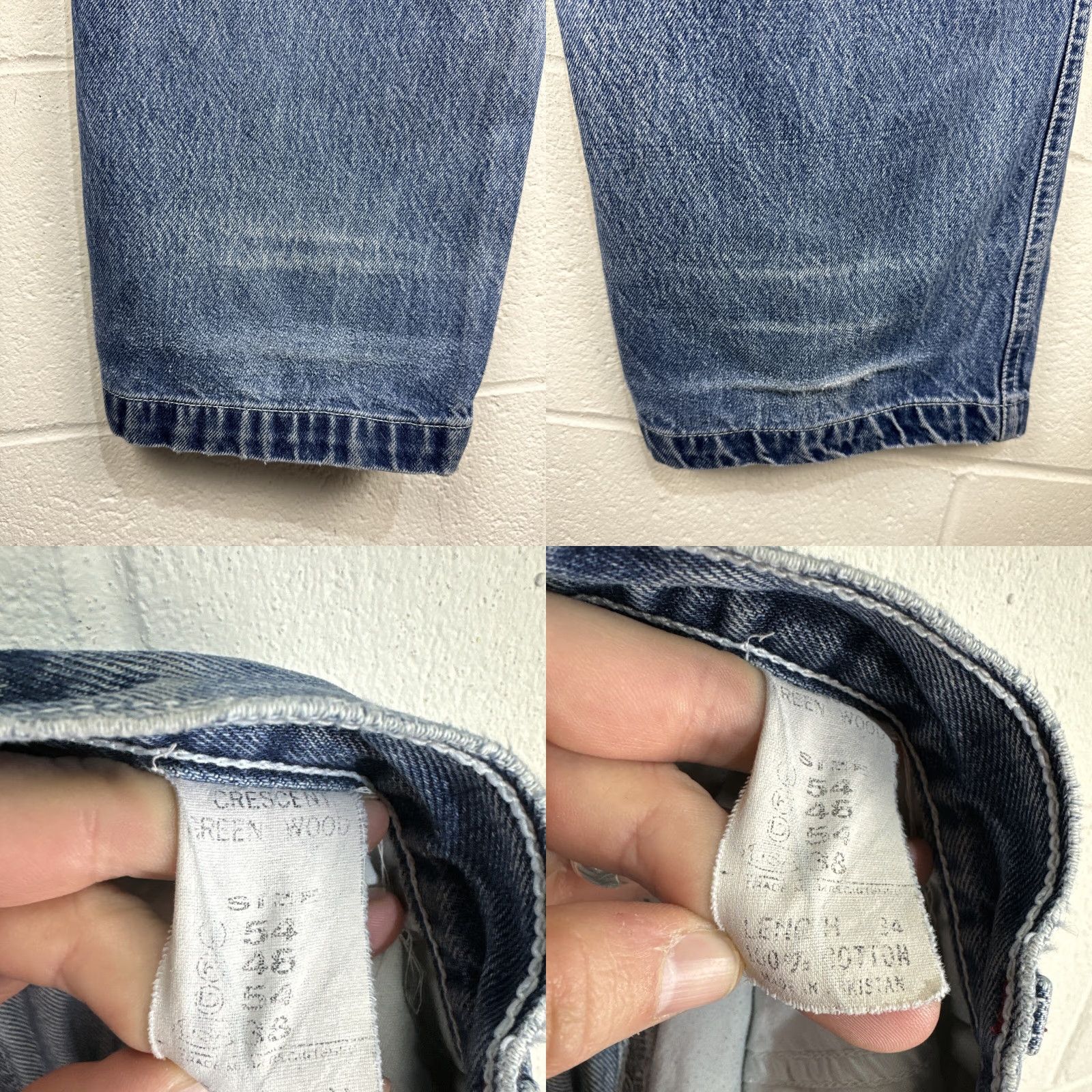 Vintage VINTAGE Cross Colours Crescent Green Wood Wide Leg Jeans 38x34 Medium Blue Denim 90s Mens Baggy Relaxed Hip Hop Logo 5-Pocket Distressed Jacket? Size US 38 / EU 54 - 11 Thumbnail