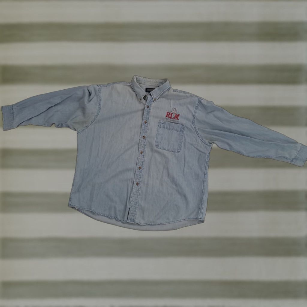 Lands' End VINTAGE Lands' End Denim Blue Jean Shirt XXL Button-Up Unisex Adults Regular Collar Down Size US XXL / EU 58 / 5 - 1 Thumbnail