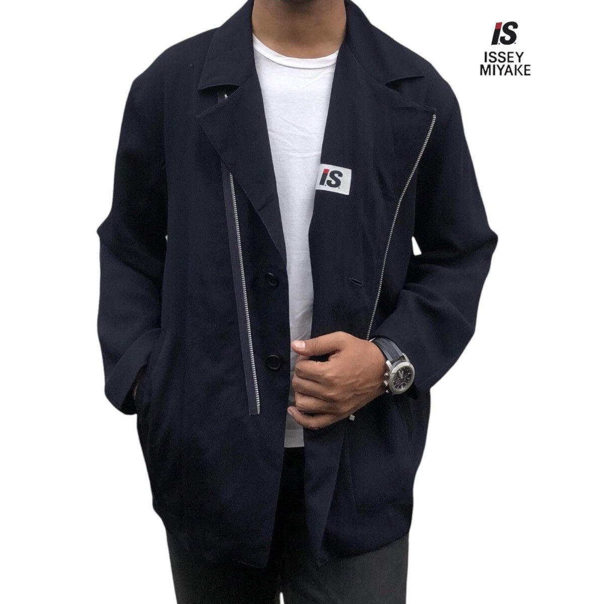 Issey Miyake Issey miyake IS Oblique Zipper Cardigan Blazer Size US M / EU 48-50 / 2 - 2 Thumbnail
