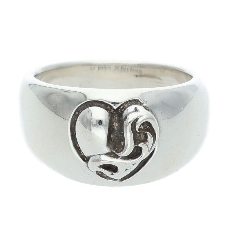 Chrome Hearts Chrome Hearts Heart in Band Silver Ring Size ONE SIZE - 1 Thumbnail