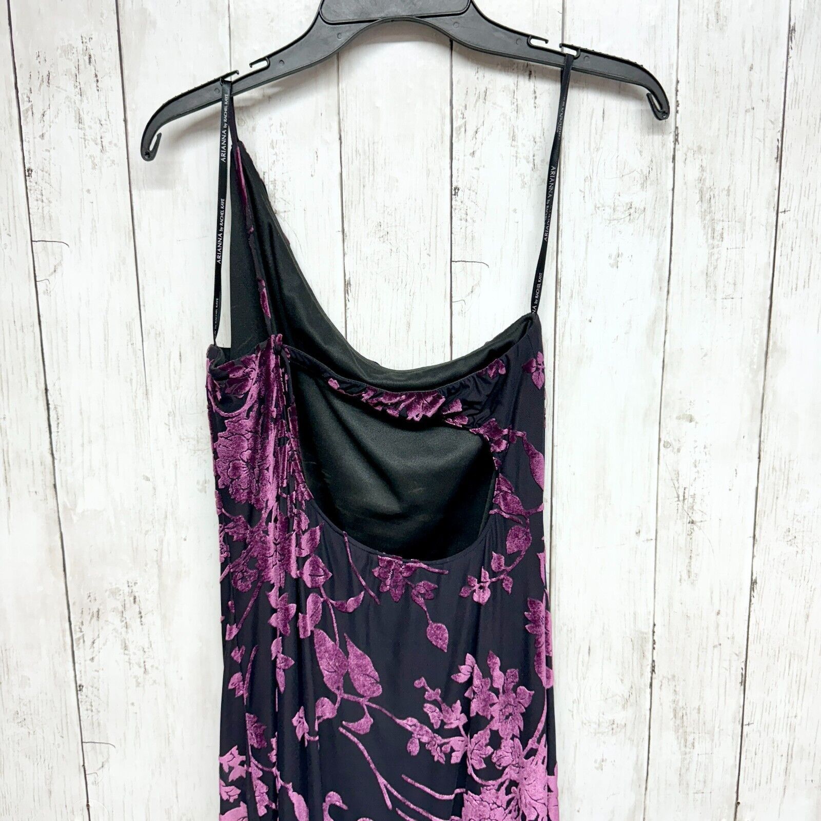 Vintage Vtg Arianna By Rachel Kaye Gown One Shoulder Maxi Velvet 10 Size L / US 10 / IT 46 - 7 Thumbnail