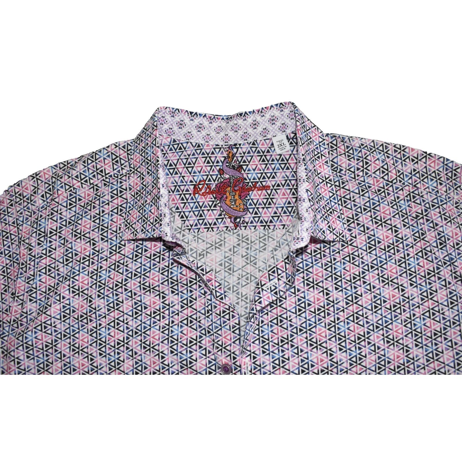 Robert Graham ROBERT GRAHAM Geometric Pattern Short Sleeve Shirt Size 2XL Size US XXL / EU 58 / 5 - 2 Thumbnail